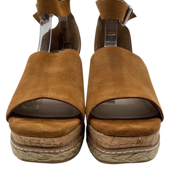 Dolce Vita Womens Shoes Otto Wedge Sandals 10 Brown Suede Leather Platform Chic - Picture 8 of 15